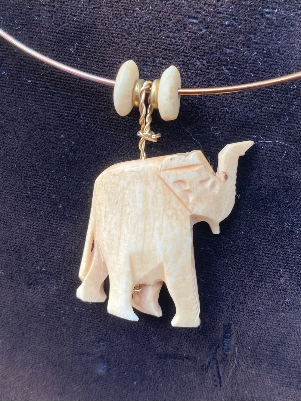 Elephant Pendant Necklace Neck Bangle Neckwire 😍 🐘 - Picture 8 of 12